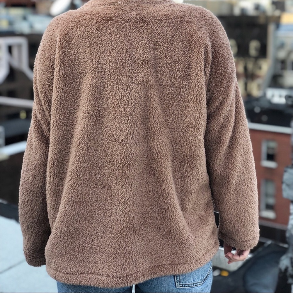 Arabella Taupe Teddy Cardigan - Picture 6 of 7